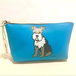 Marc Tetro Schnauzer Cosmetic Bag Case Blue Large
